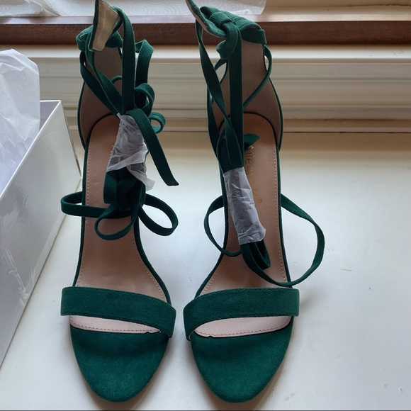 Green Strappy Heels - Picture 2 of 5